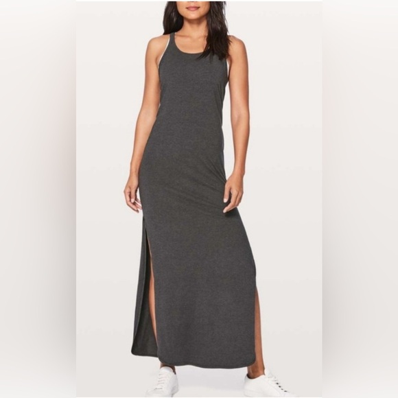 Lululemon Refresh Maxi Dress in Charcoal ,size 6 - Picture 2 of 11